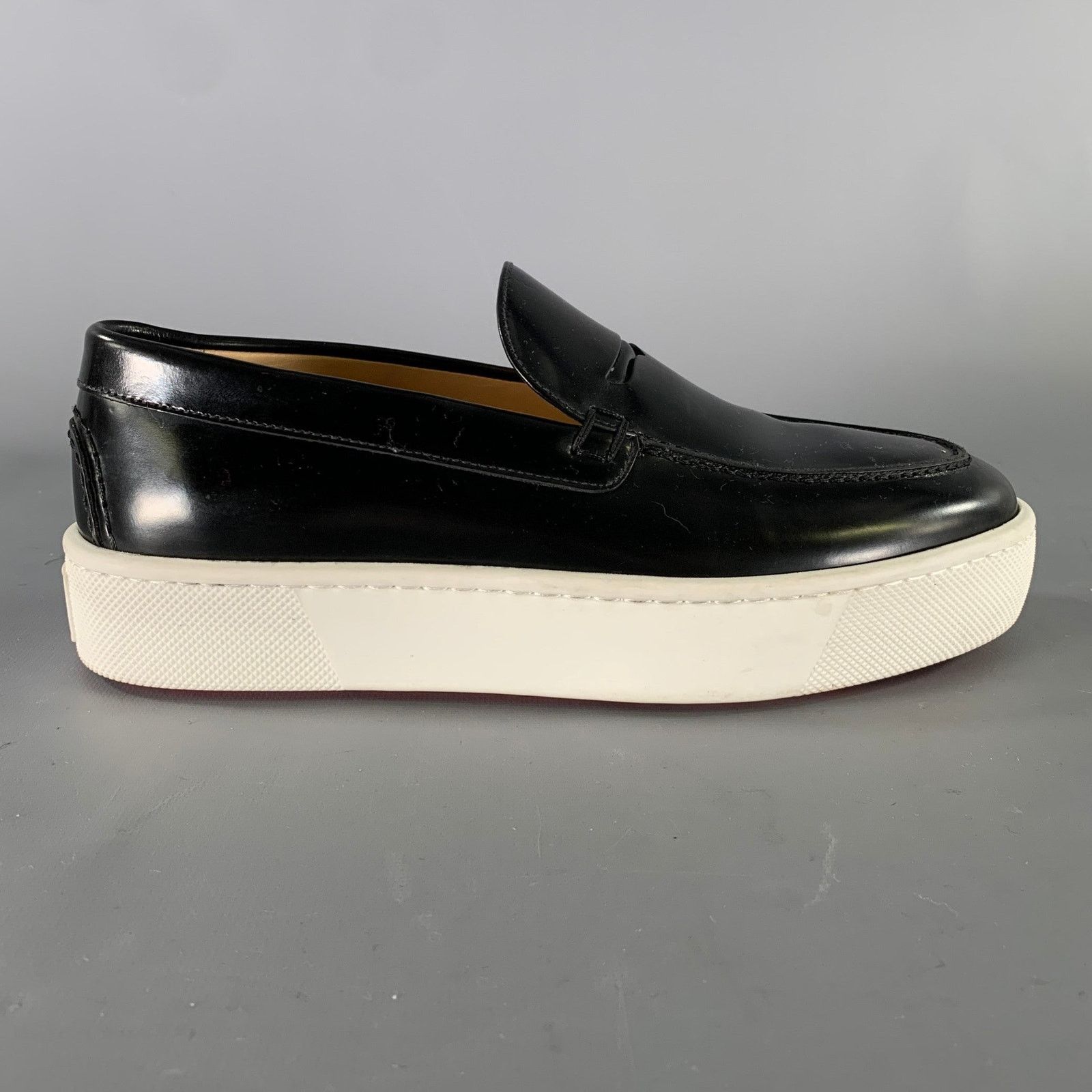 Christian Louboutin CHRISTIAN LOUBOUTIN Black Red Color Block Yacht Loafers Size US 6 / EU 39 - 2 Thumbnail