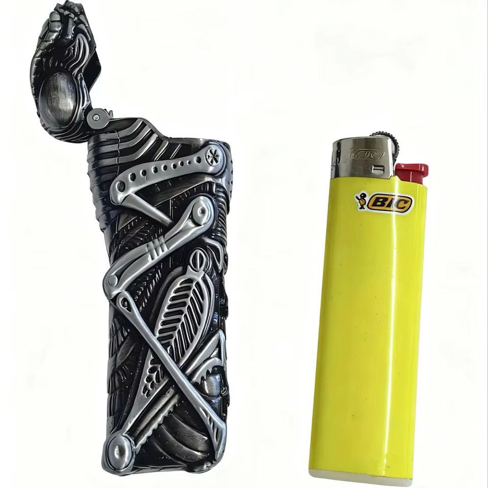 Other Gothic Punk Metal Dark Silver Holder Case Lighter Size ONE SIZE - 1 Thumbnail