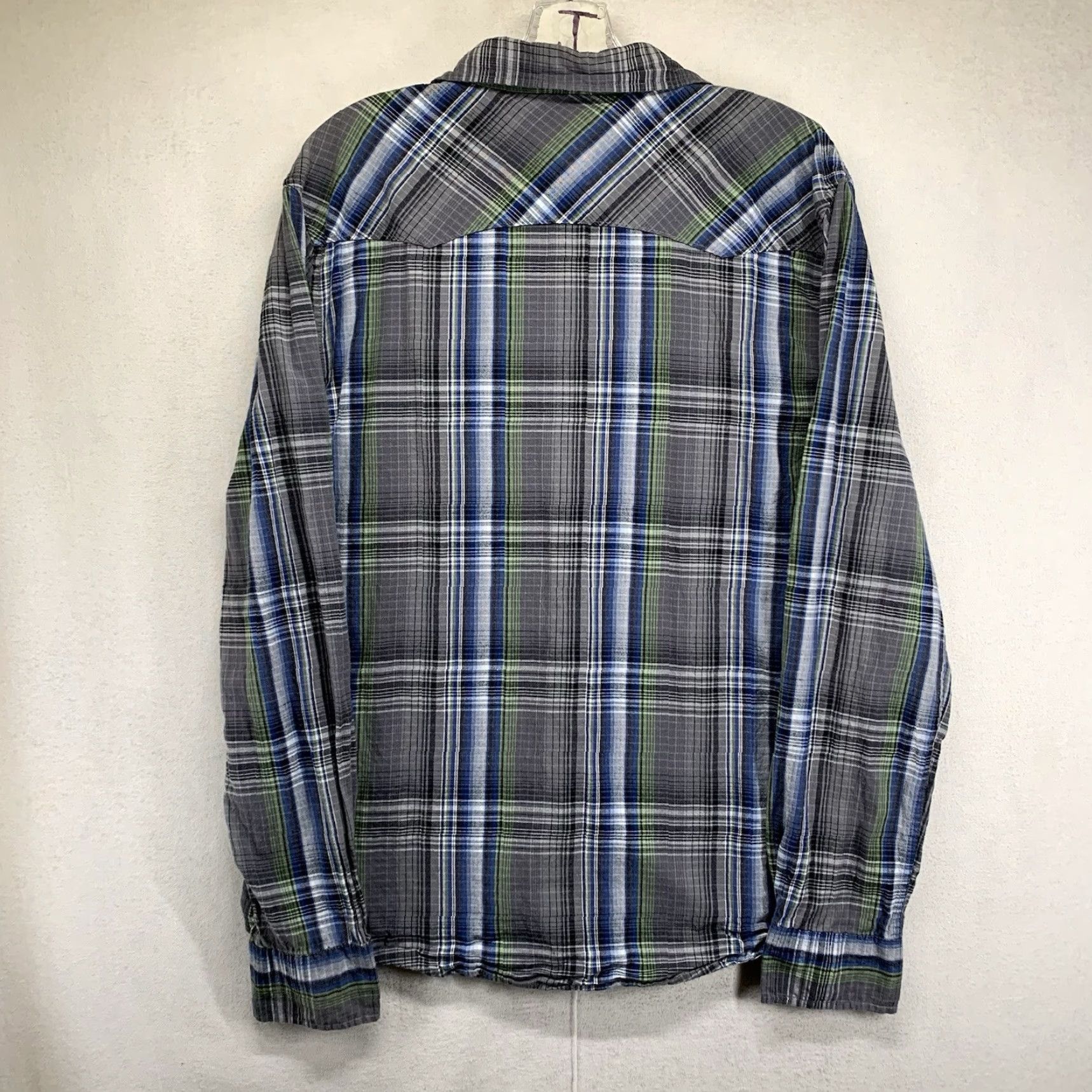 Vintage VINTAGE 44mm Legendary Work Wear Western Shirt Men Large Plaid Cotton Pearl Snap Cowboy Casual Formal Size US L / EU 52-54 / 3 - 2 Thumbnail