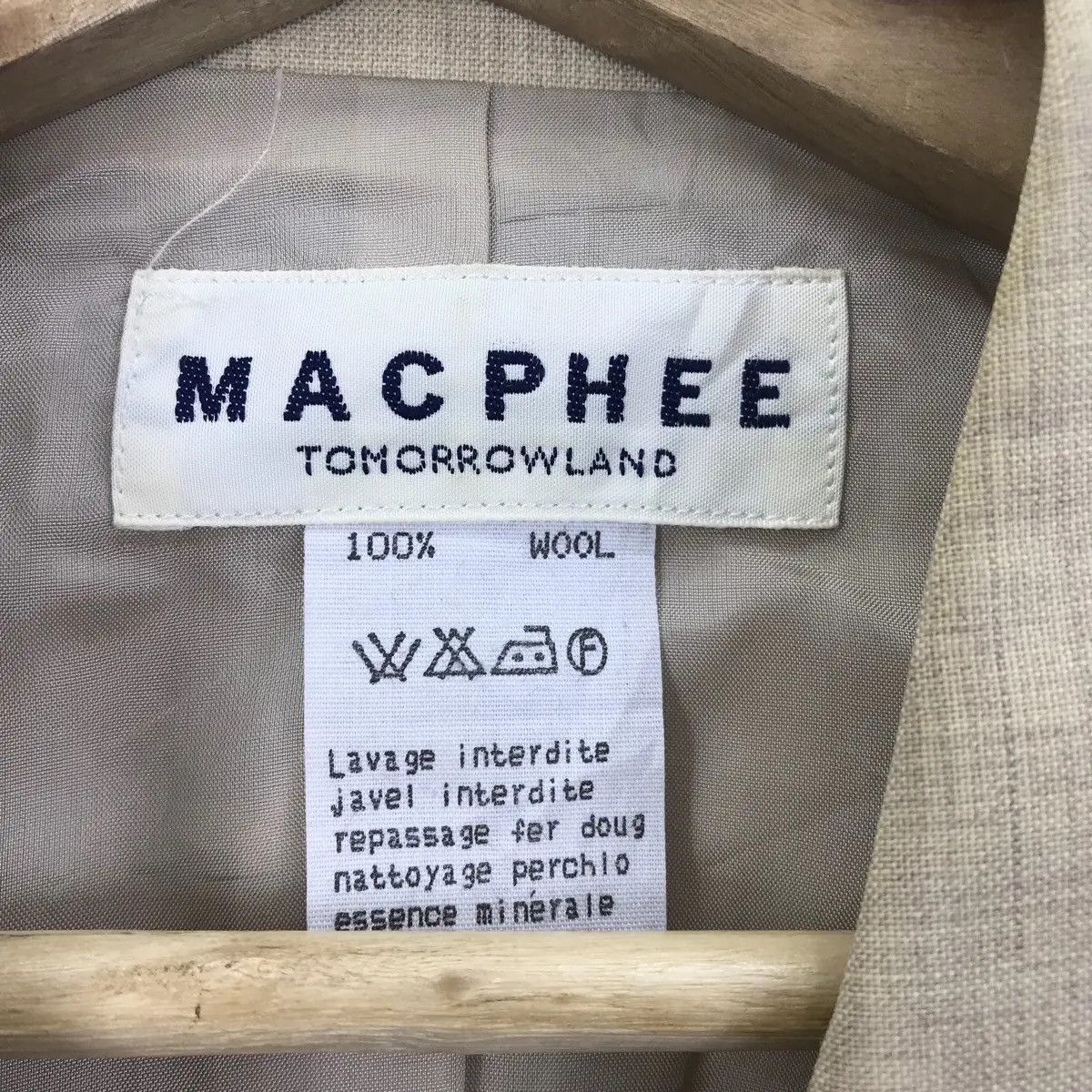 Tomorrowland Vtg TOMORROWLAND JAPAN MACPHEE Beige Blazer Sport Coat Suit Size M / US 6-8 / IT 42-44 - 3 Thumbnail
