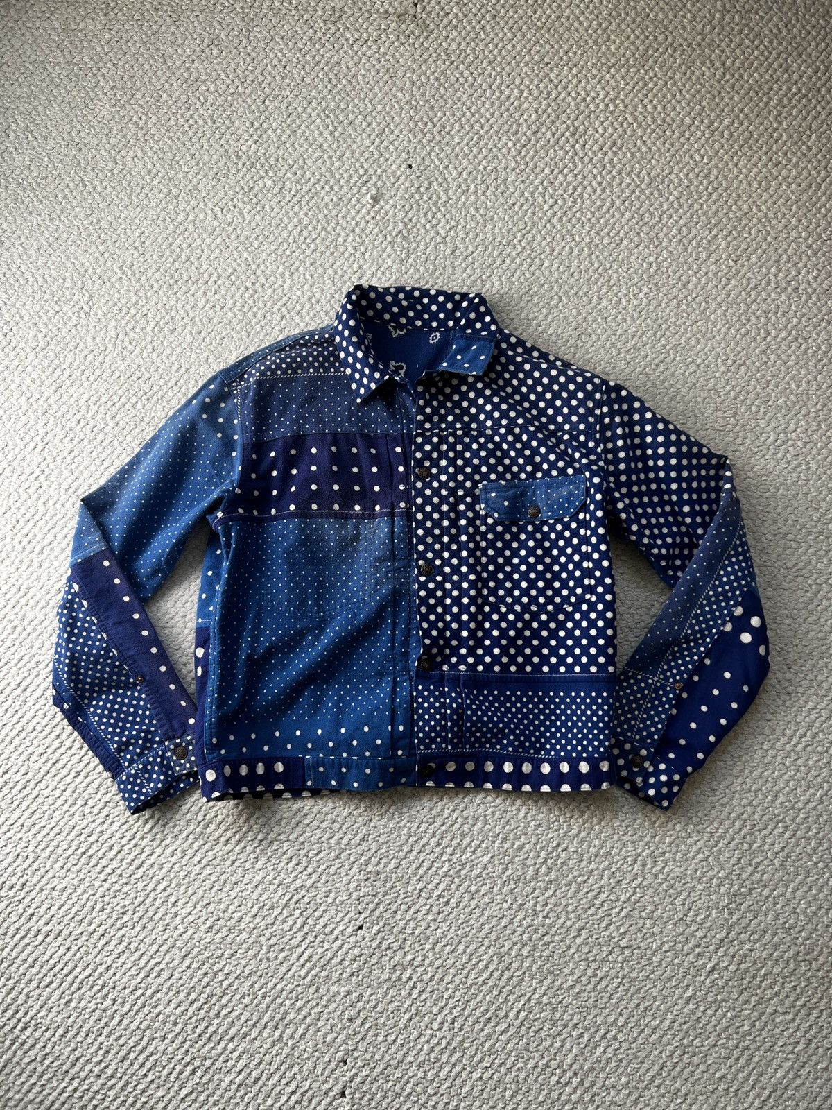 Kapital Kapital FLANNEL POLKADOT X BANDANA REVERSIBLE 1ST JKT - BLUE Size US L / EU 52-54 / 3 - 4 Thumbnail