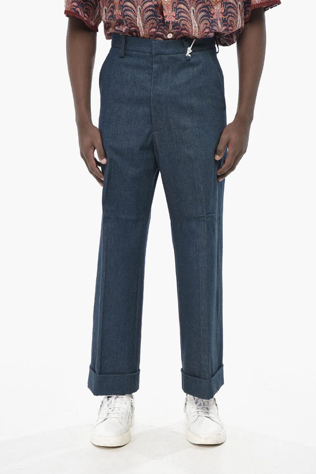 Valentino og1mm0426 Wide-Leg Jeans in Blue Size US 30 / EU 46 - 1 Thumbnail