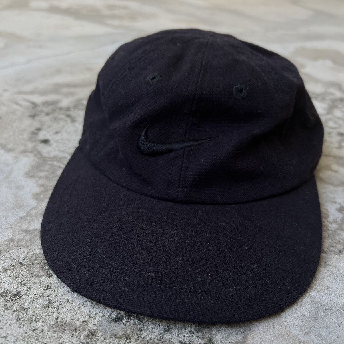 Nike 90s Nike embroidered swoosh logo Canvas 6Panel Cap | Grailed