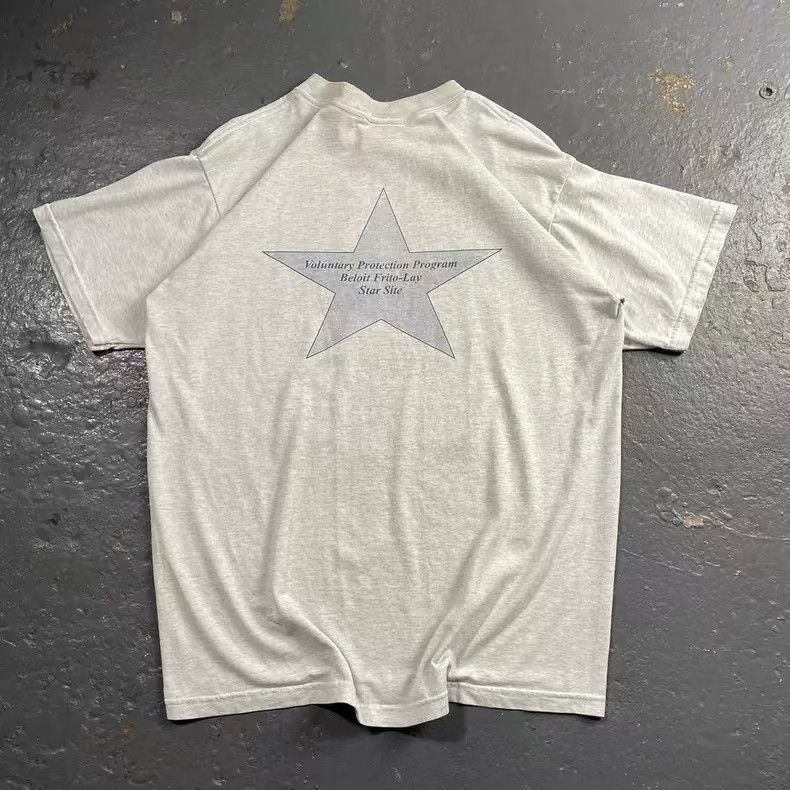 Vintage Grey Casual Retro Star-Print T-Shirt Size US M / EU 48-50 / 2 - 1 Thumbnail