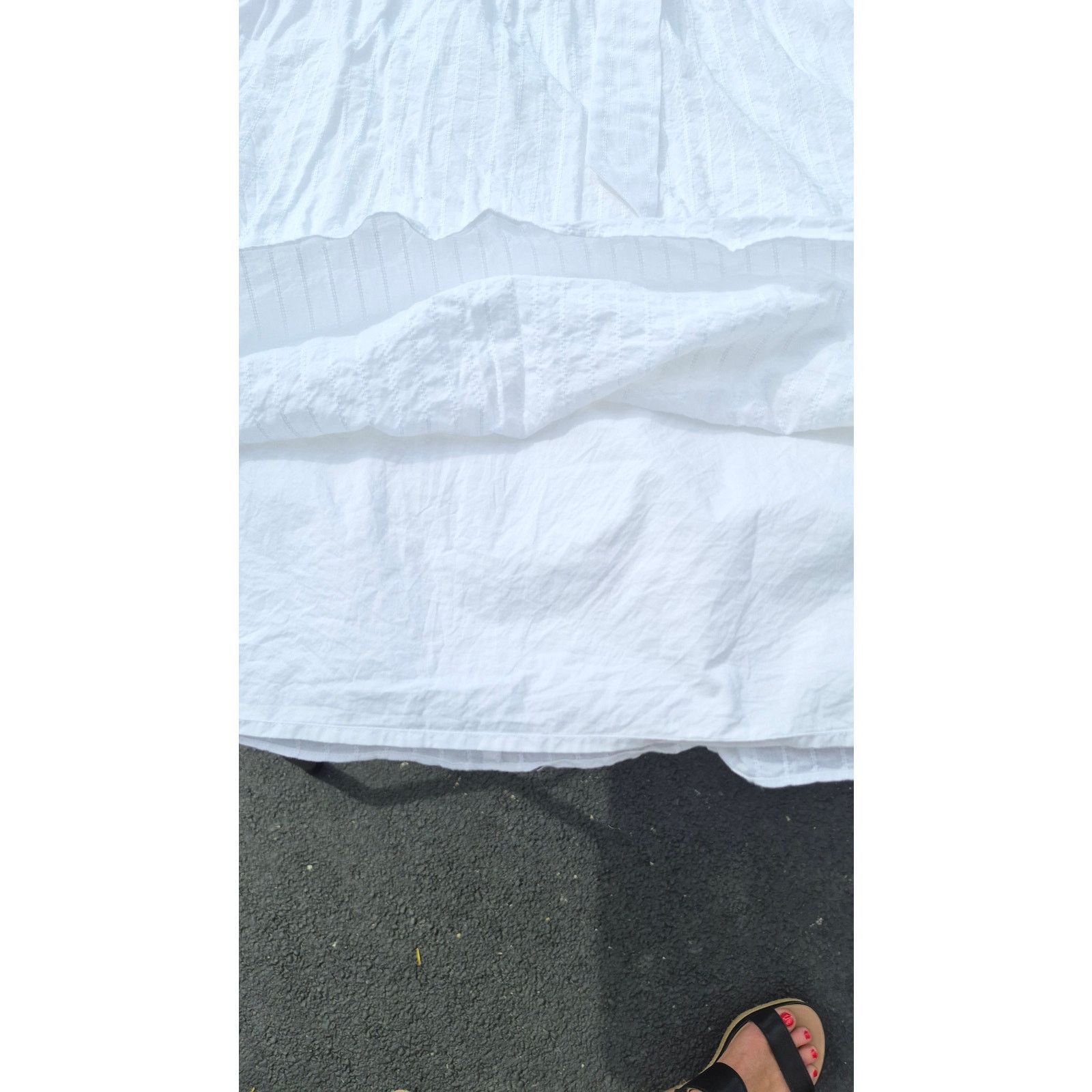 Talbots Talbots White Maxi Cotton Sleeveless Tiered Dress Sz 8 Lined Size M / US 6-8 / IT 42-44 - 12 Thumbnail