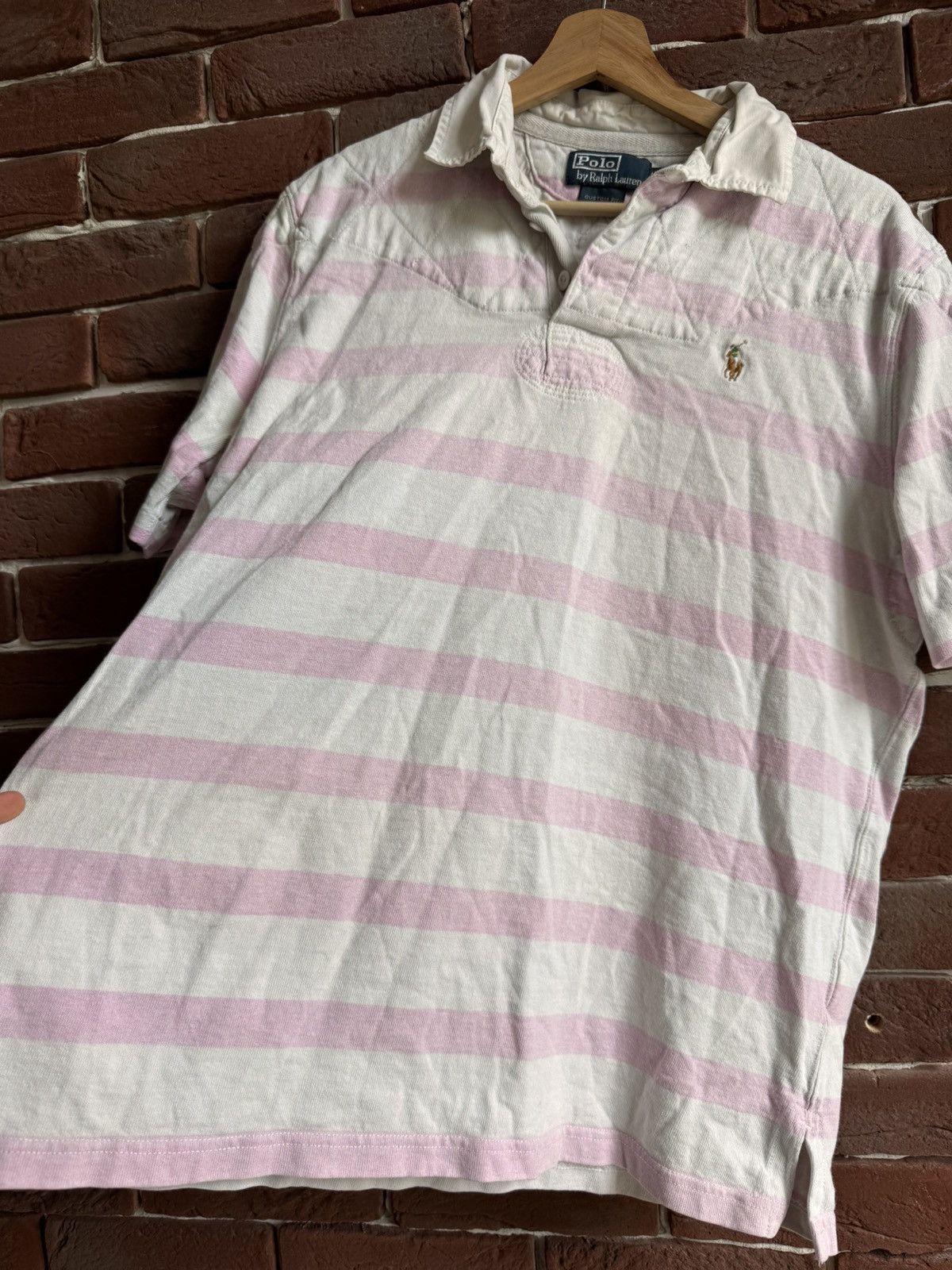 Polo Ralph Lauren Vintage Rugby Polo Ralph Lauren PRL White Pink Large Hype Size US L / EU 52-54 / 3 - 4 Thumbnail