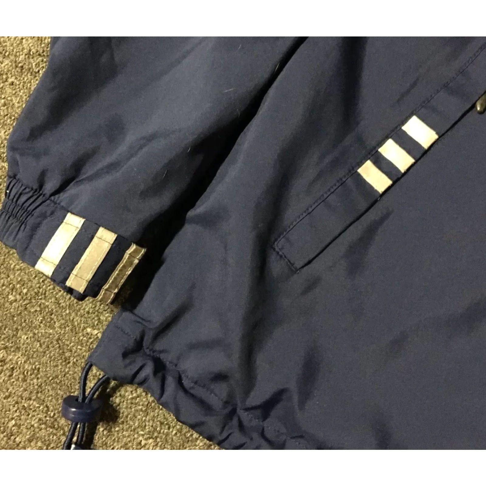 Adidas VINTAGE Adidas Team Jacket S Reflective Striped Navy Blue Men Basketball 90s 80s USA Hip Hop Sports Windbreaker Size US S / EU 44-46 / 1 - 4 Thumbnail