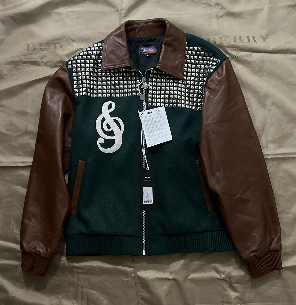 Just Don Just Don Sound Studded Varsity Jacket 'Green/Brown' size M Size US M / EU 48-50 / 2 - 1 Thumbnail