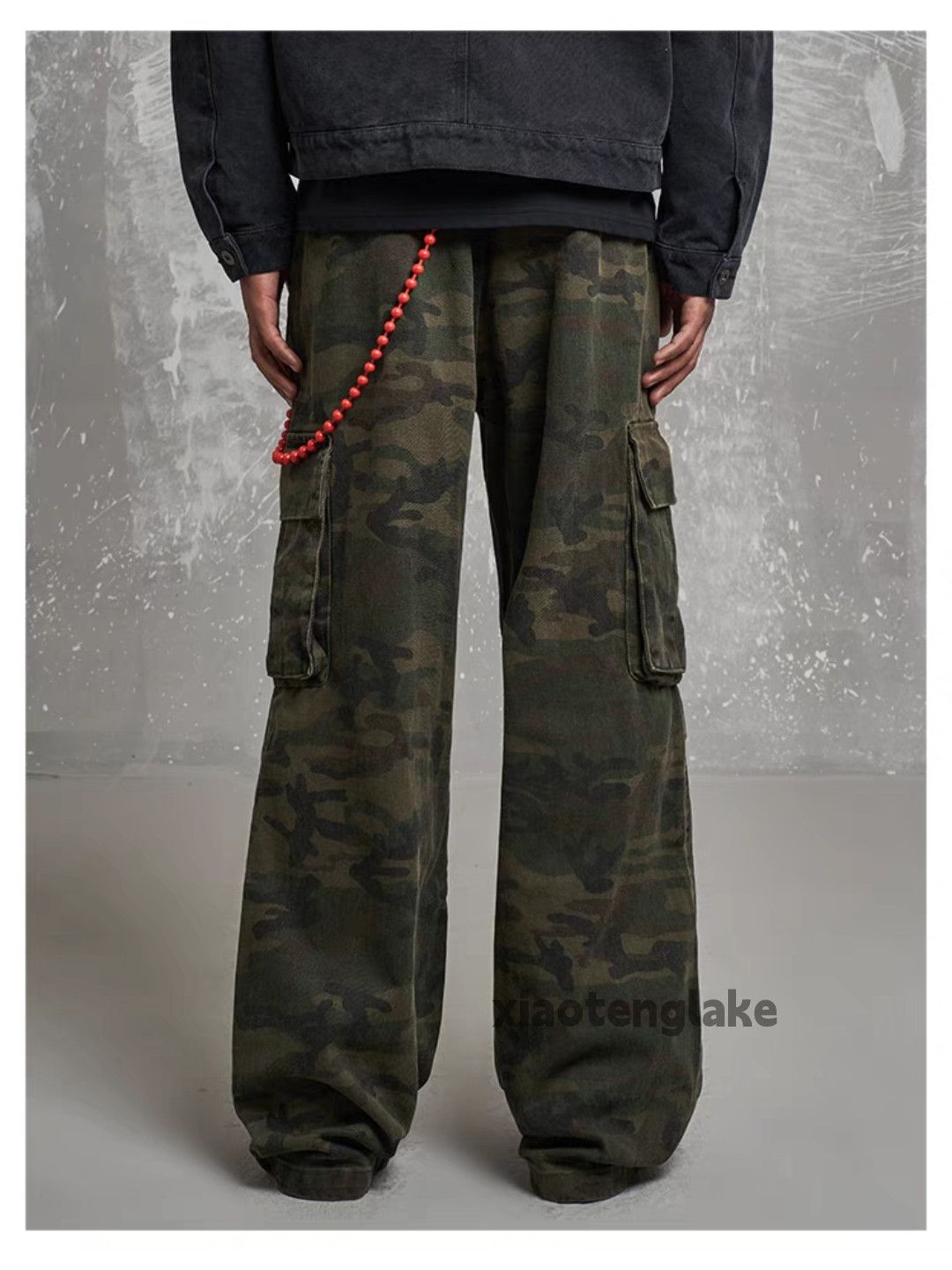Designer × Vintage washed faded camo loose baggy military cargo pants Size US 32 / EU 48 - 3 Thumbnail
