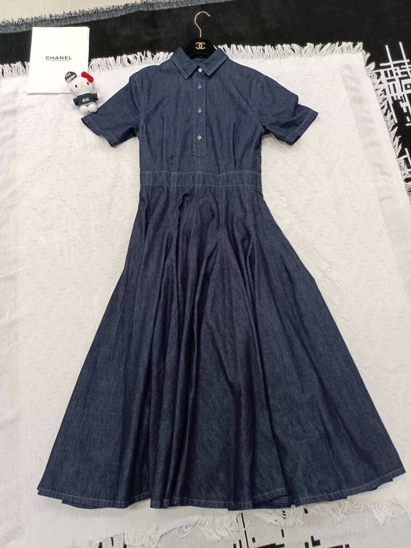 Dior Dior Women's Blue Denim Long Dress FR38 Size S / US 4 / IT 40 - 1 Thumbnail