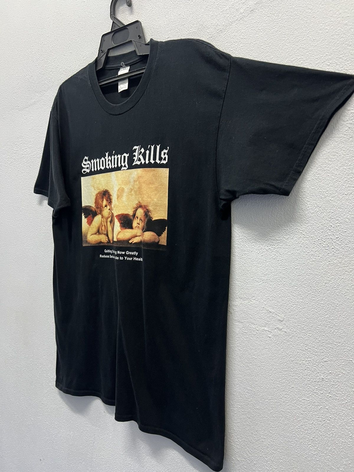 Gildan × Vintage VINTAGE GILDAN SMOKING KILLS SHIRT Size US XL / EU 56 / 4 - 4 Thumbnail