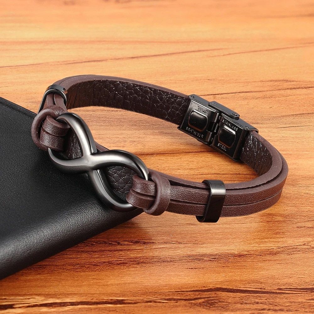 Jewelry × Vintage Luxury Genuine Leather Infinity Symbol Bracelet Size ONE SIZE - 3 Thumbnail
