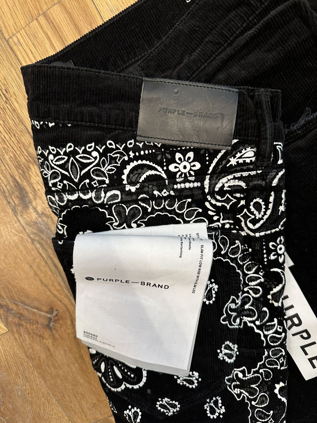 Purple Brand Purple Brand White Paisley Black Split Corduroy Jeans Sz 36 Size US 36 / EU 52 - 4 Thumbnail