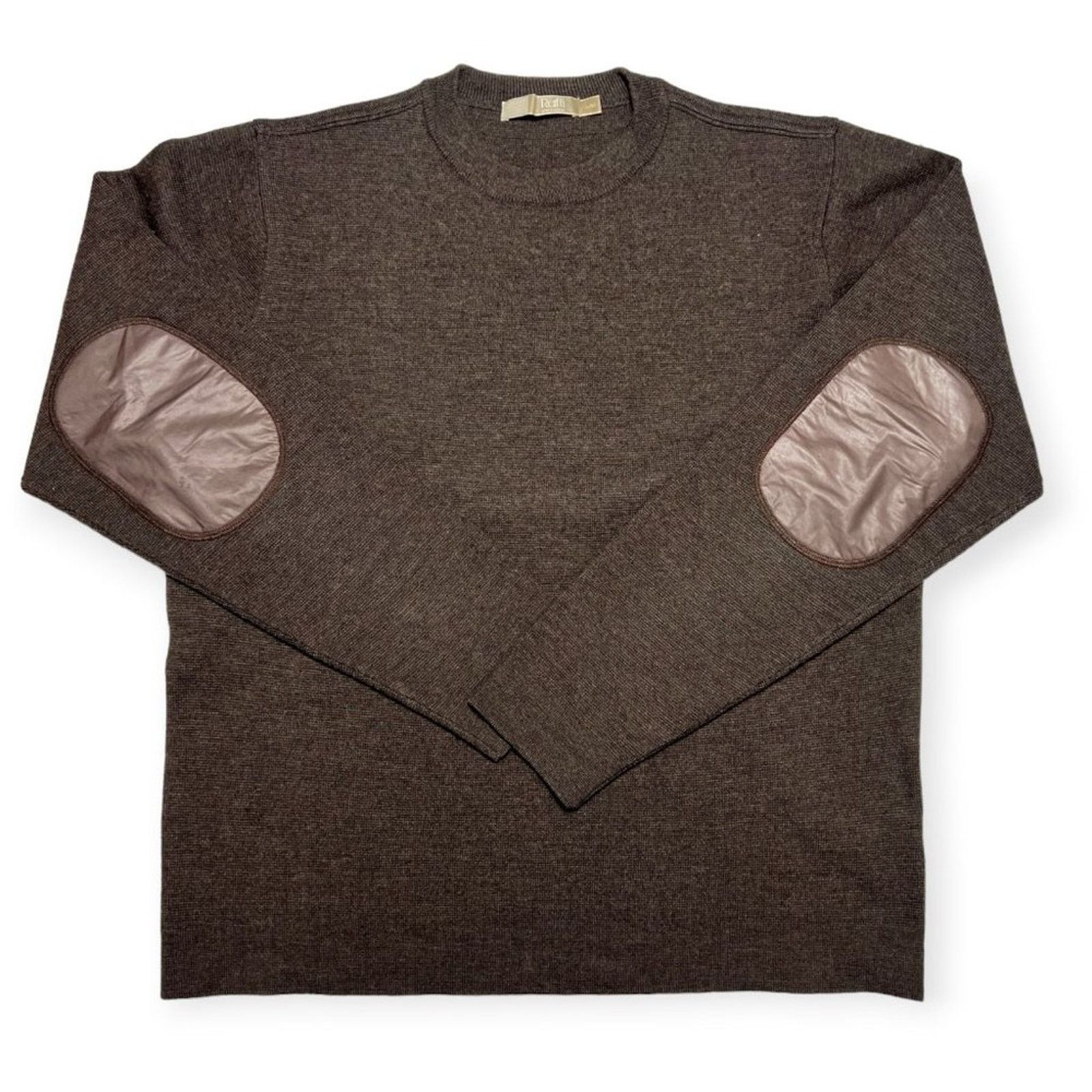 Raffi Raffi Linea Uomo Merino Wool Elbow Patch Sweater Brown L Size US L / EU 52-54 / 3 - 1 Thumbnail