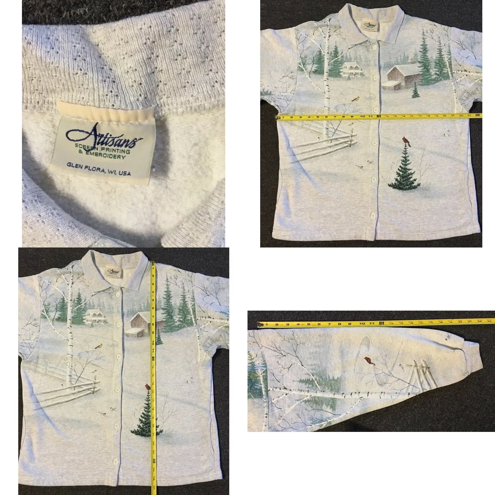 Vintage VINTAGE 90s Snow Mountain Faded AOP Cardigan Sweatshirt M Nature Art Ski Grunge 80s Mens Hoodie Gray Size US M / EU 48-50 / 2 - 8 Thumbnail
