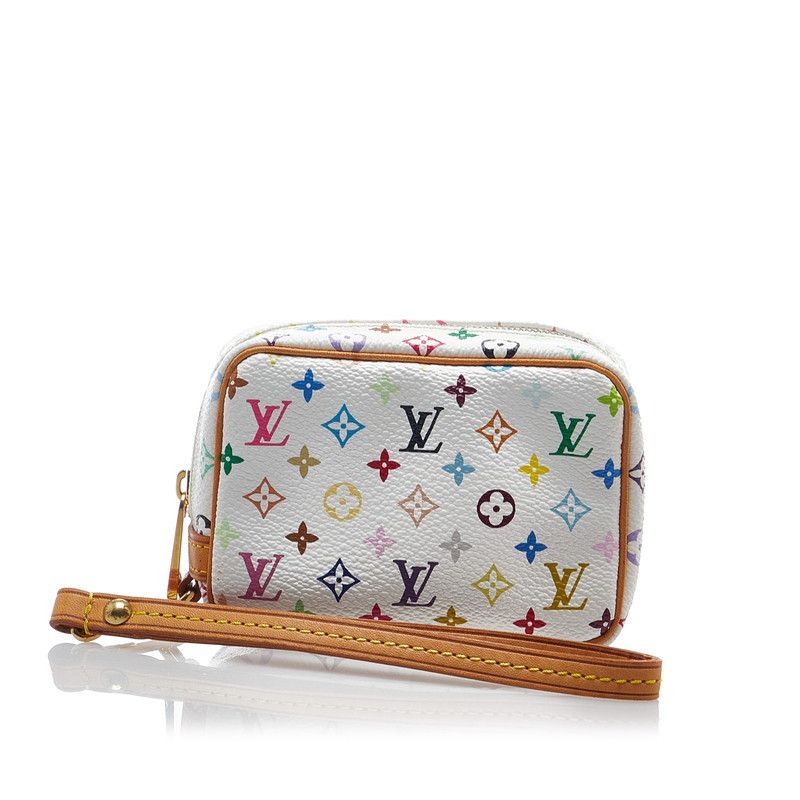 Louis Vuitton Monogram Multicolor Truth Wapiti Mini Pouch Accessory Case White