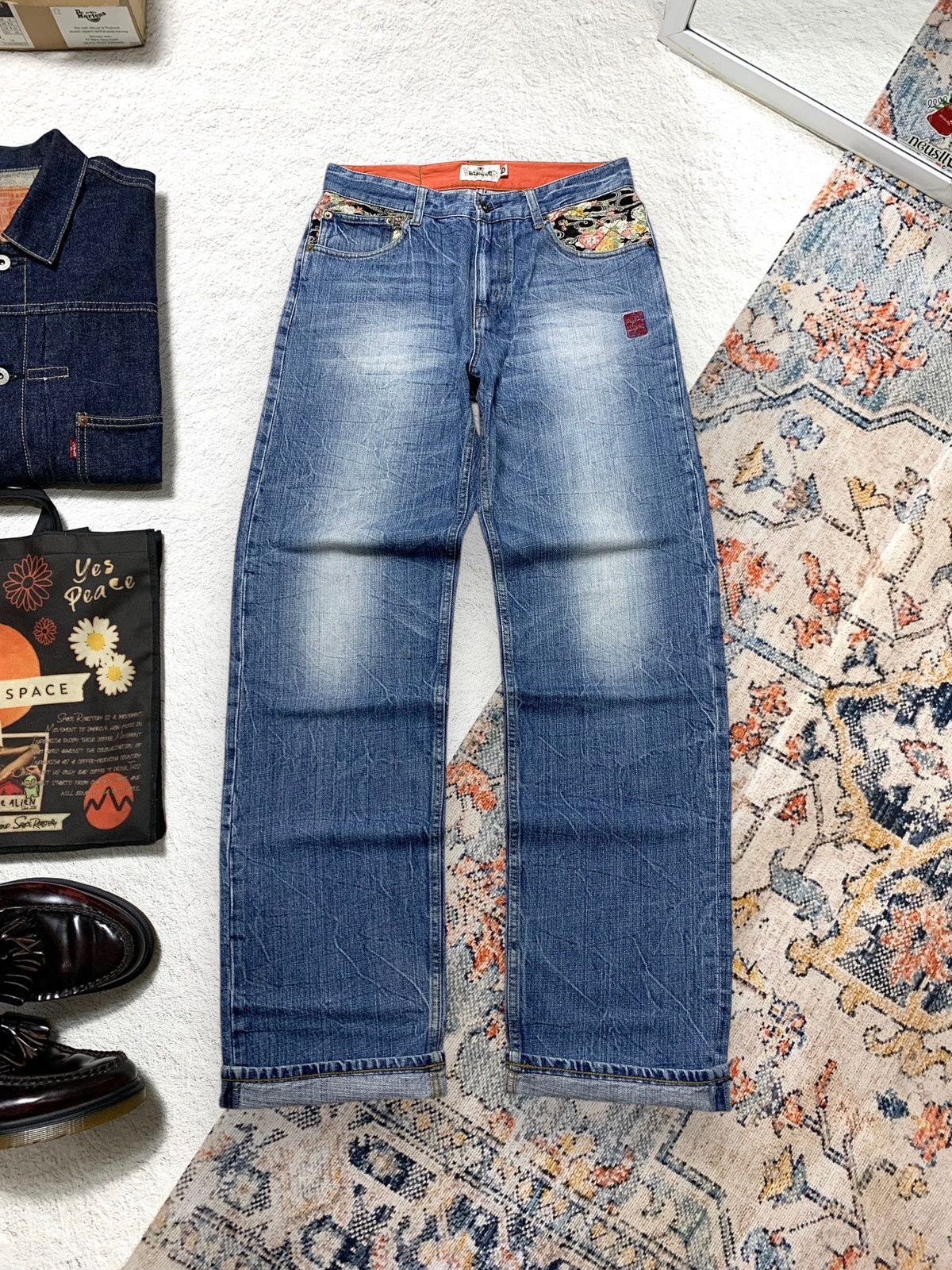 Kapital 💥 Japanese Denim Pants Karakuri Tamashii 🎌 Size US 32 / EU 48 - 1 Thumbnail