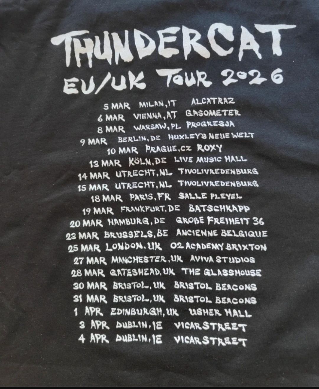 Other Thundercat EU Europe 2026 Merch T-Shirt XL Size US XL / EU 56 / 4 - 5 Thumbnail