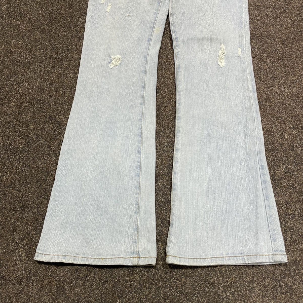Vintage Vintage Y2K Light Wash Flared Pants Skate Streetwear Slim 29 Size US 29 - 3 Thumbnail