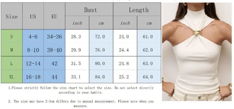 Other Gold Ring Sleeveless Cold-shoulder Stretch Top Size M / US 6-8 / IT 42-44 - 5 Thumbnail