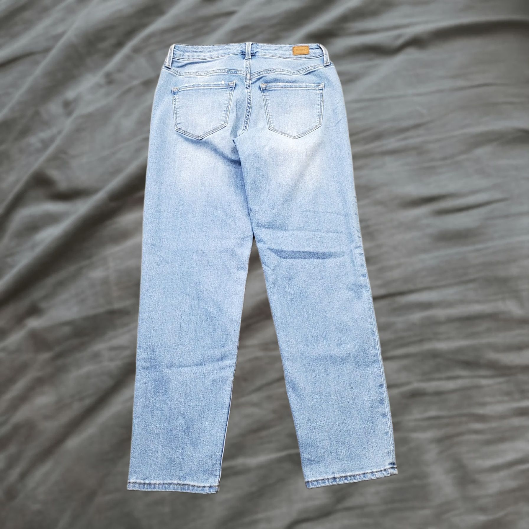 Denime Skinnygirl Womens Size 24 Jeans Blue Denim Faded Rhinestone Straight Leg Celeste Ankle Jeans Size 42" / US 20 - 1 Thumbnail