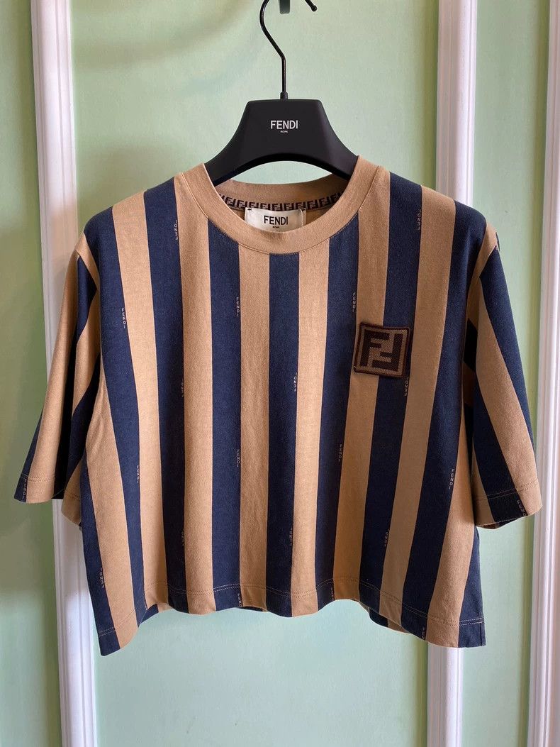 Fendi Fendi Striped Logo Short Sleeve T-shirt-yf Size US M / EU 48-50 / 2 - 1 Thumbnail