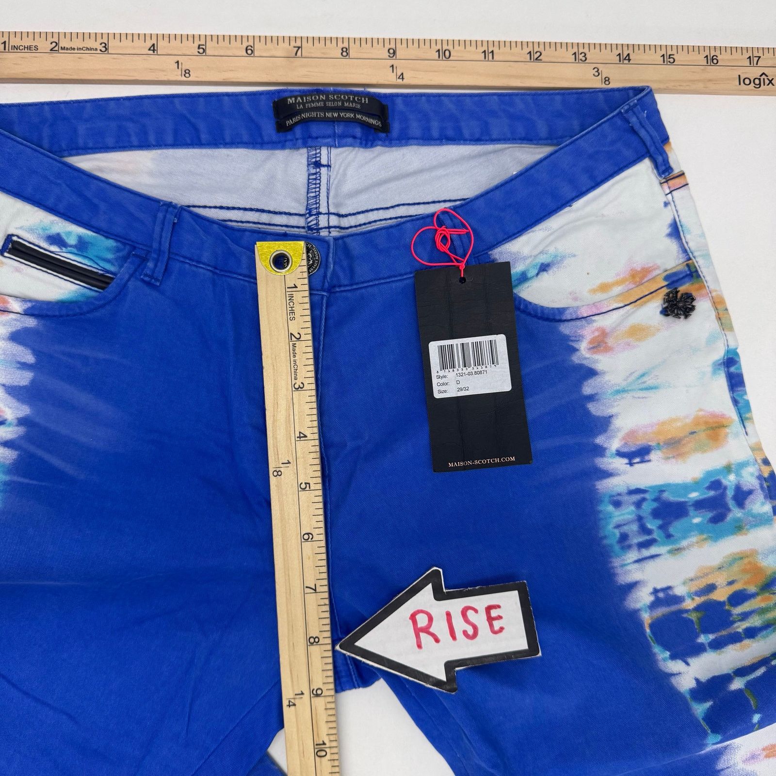 Scotch & Soda Maison Scotch Women's Side Tie Dye Skinny Jeans Blue size 29 Size 29" - 4 Thumbnail