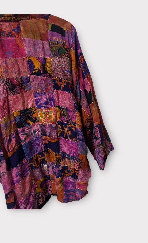 Japanese Brand Multicolour Unique Patchwork Vintage Handwoven Jacket Coat Size US M / EU 48-50 / 2 - 7 Thumbnail