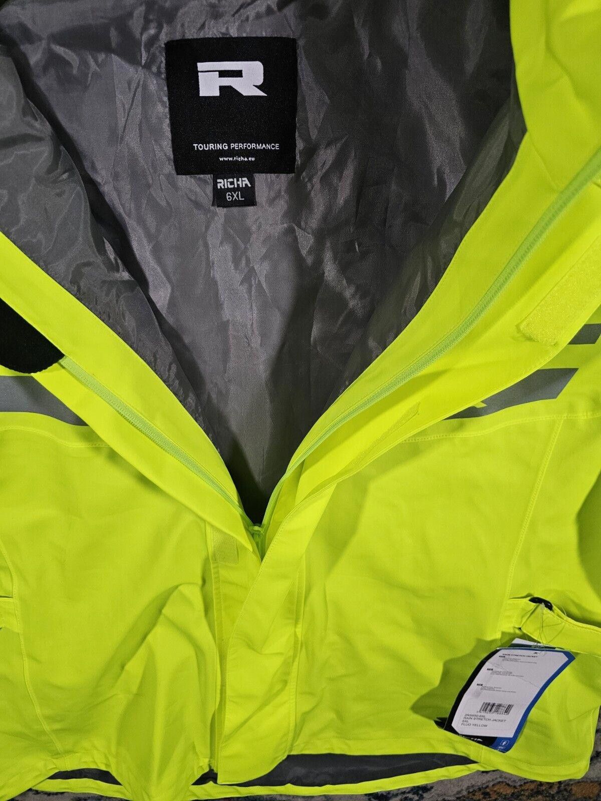 Designer Richa Rain stretch jacket Hi Vis Riding Motorcycle 6XL NWT Size ONE SIZE - 12 Thumbnail