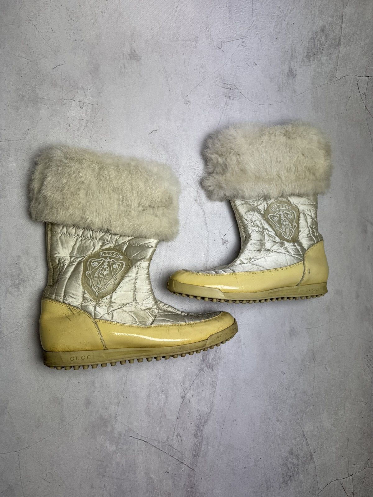 Gucci Gucci Fur Trim Quilted Winter Boots Wide Relaxed Fit Size US 10.5 / IT 40.5 - 2 Thumbnail