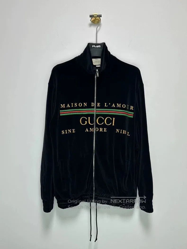 Gucci Gucci Black Velvet Logo Embroidery Jacket. Size US M / EU 48-50 / 2 - 1 Thumbnail