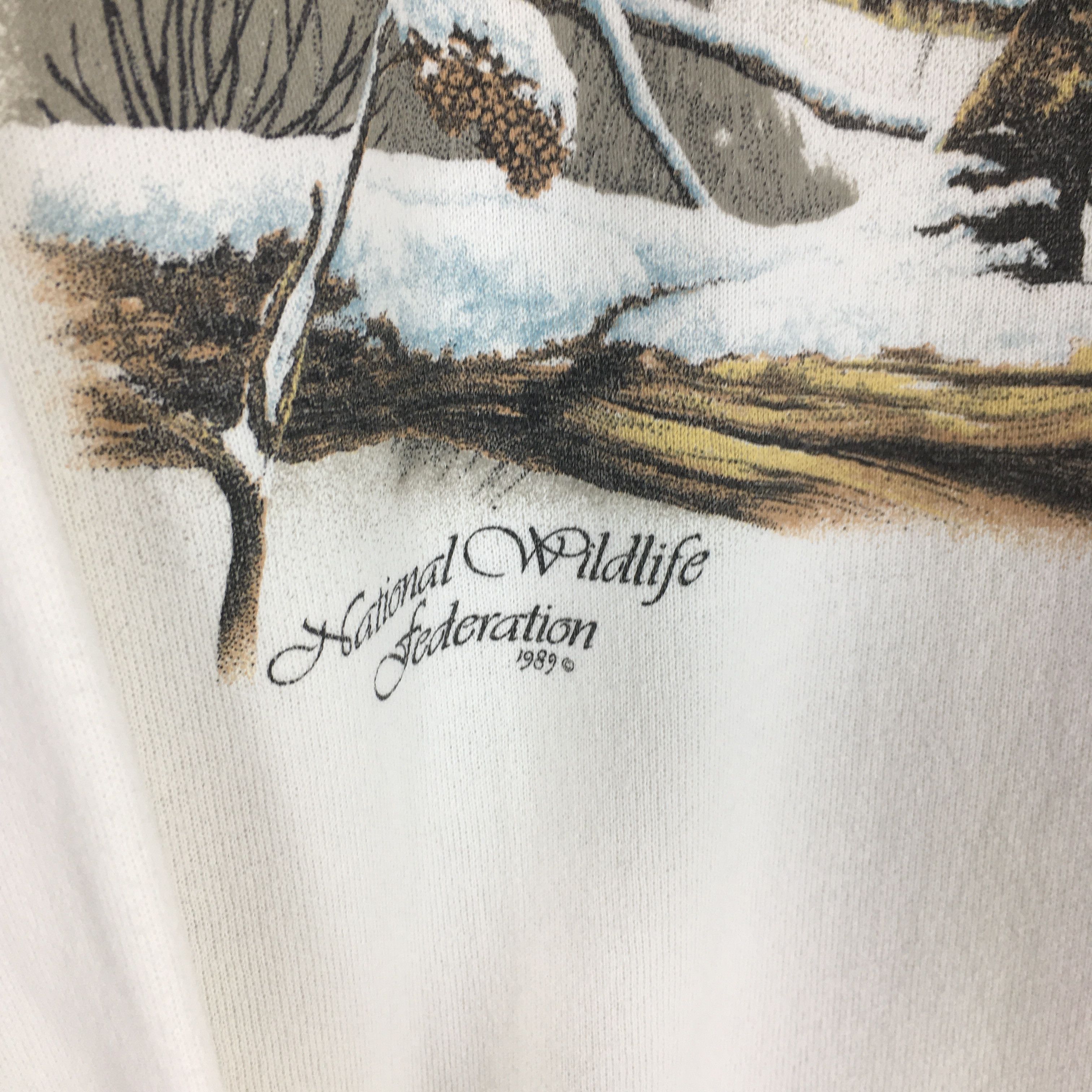 Habitat × Vintage Vintage 90s The Wolf Hunter White Sweatshirt Medium Size US M / EU 48-50 / 2 - 4 Thumbnail