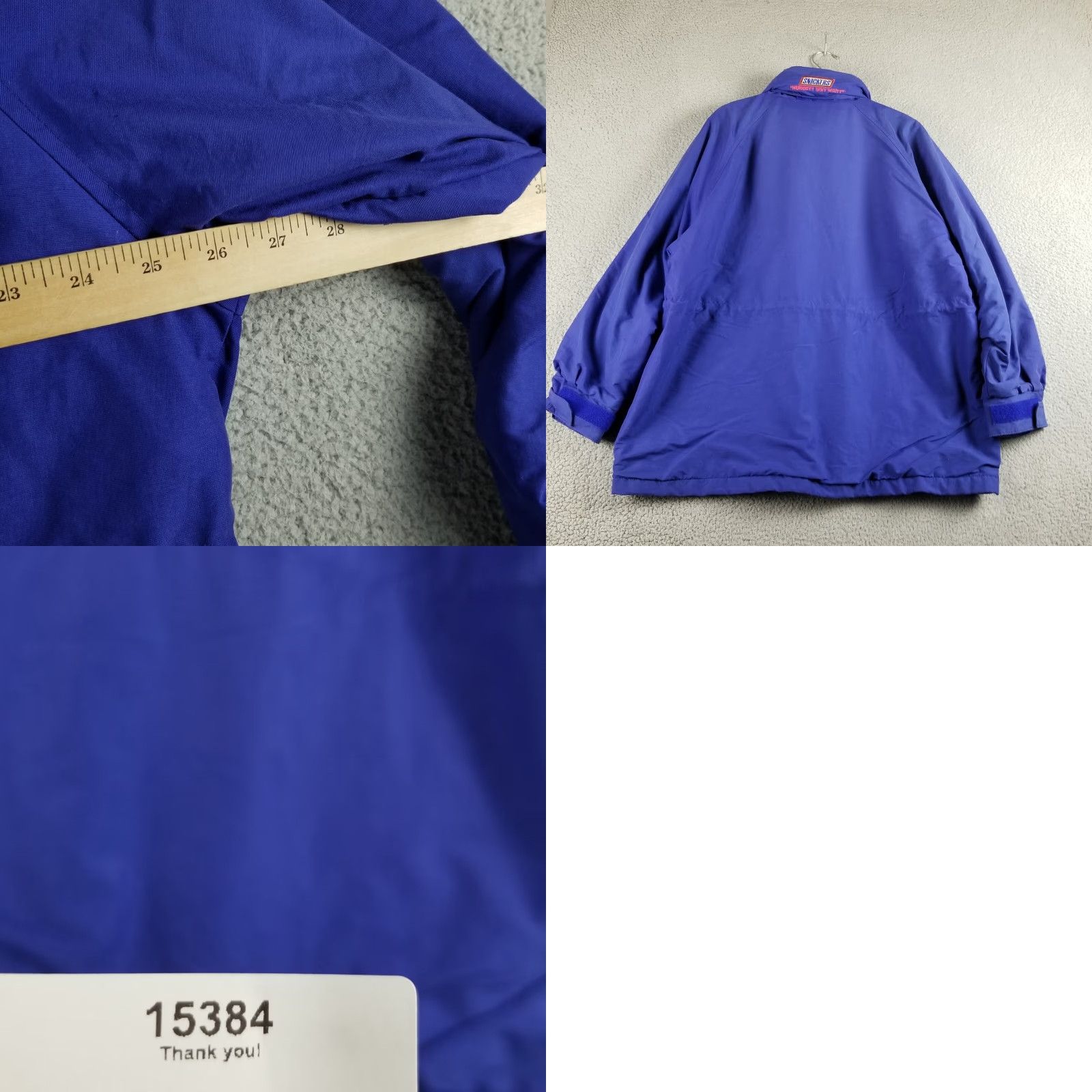 Kickers Vintage Snickers Jacket Men Large Hungry? Why Wait Promo Blue Lined 90's Coat Size US L / EU 52-54 / 3 - 8 Thumbnail