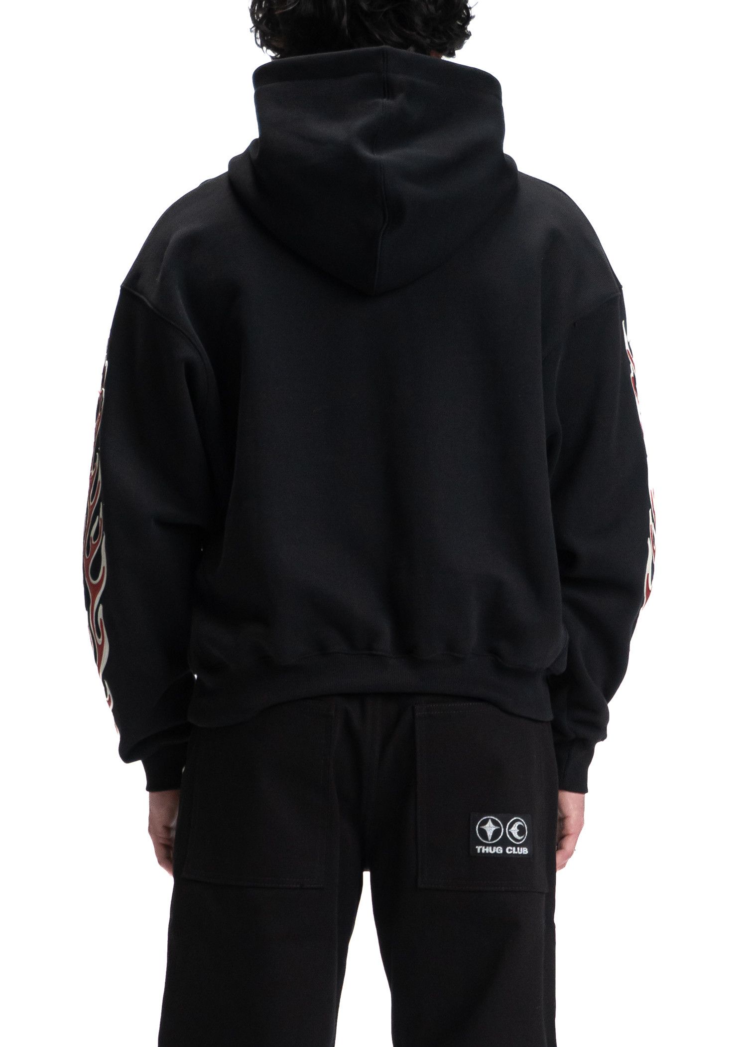 Thug Club Thug Club Leather Flame Hoodie Size US M / EU 48-50 / 2 - 2 Thumbnail