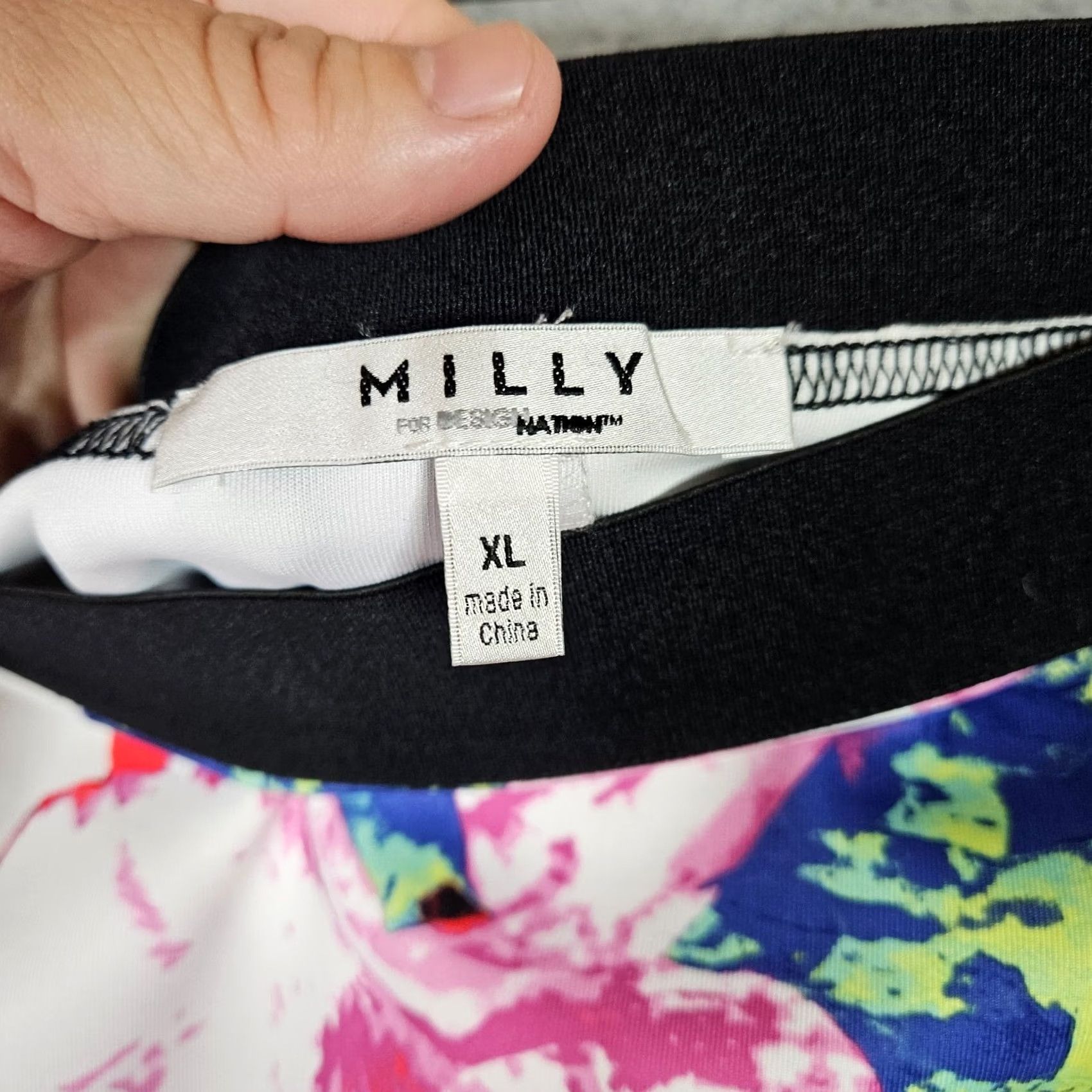 MILLY MILLY Skirt Women's Rosabella Graffiti Print Tube Skirt Size XL Multicolor Size 40" / US 18 - 5 Thumbnail