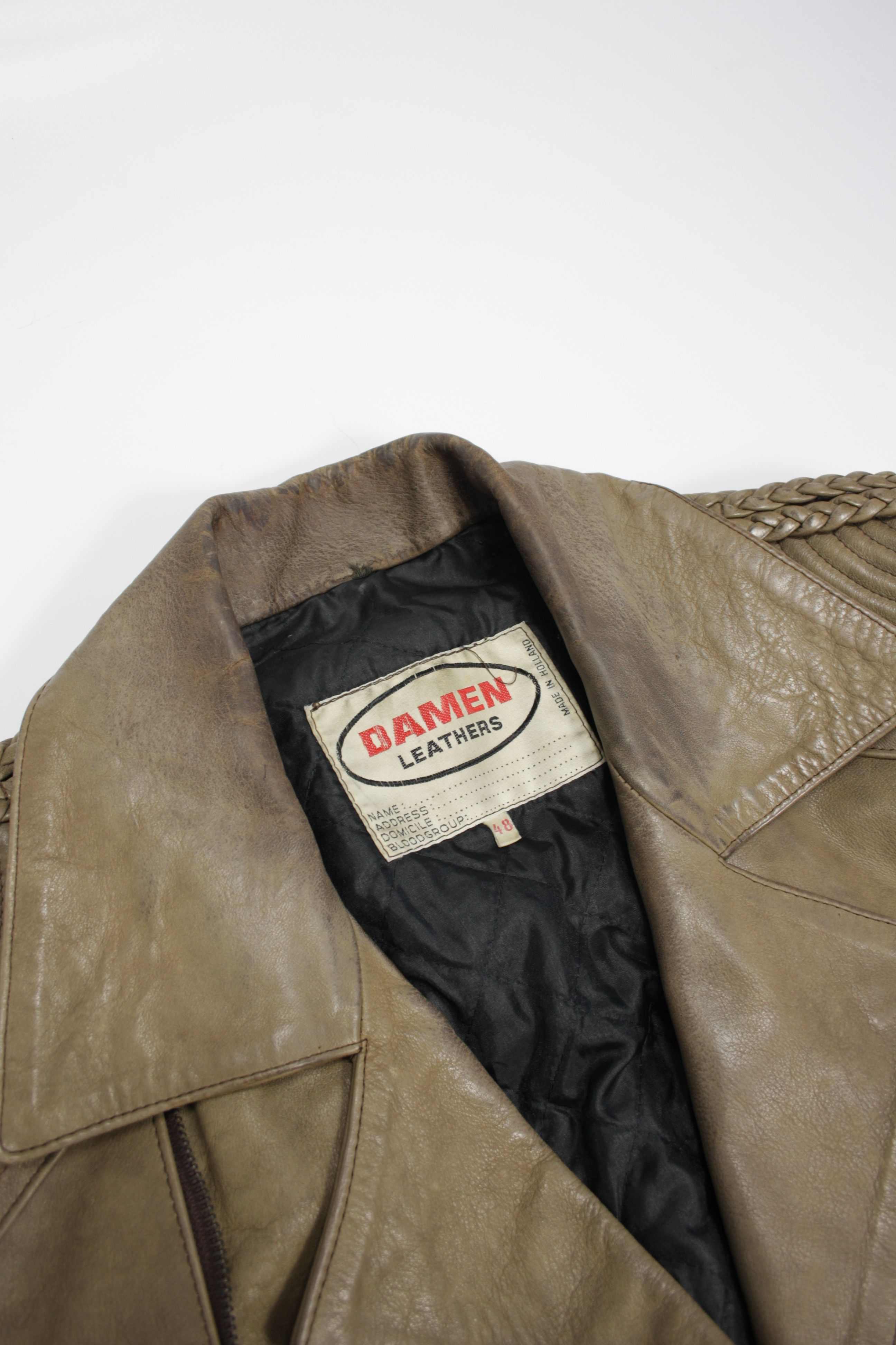 Vintage Damen 70s-80s Vintage Asymmetrical Leather Biker Jacket Size XL / US 12-14 / IT 48-50 - 10 Thumbnail