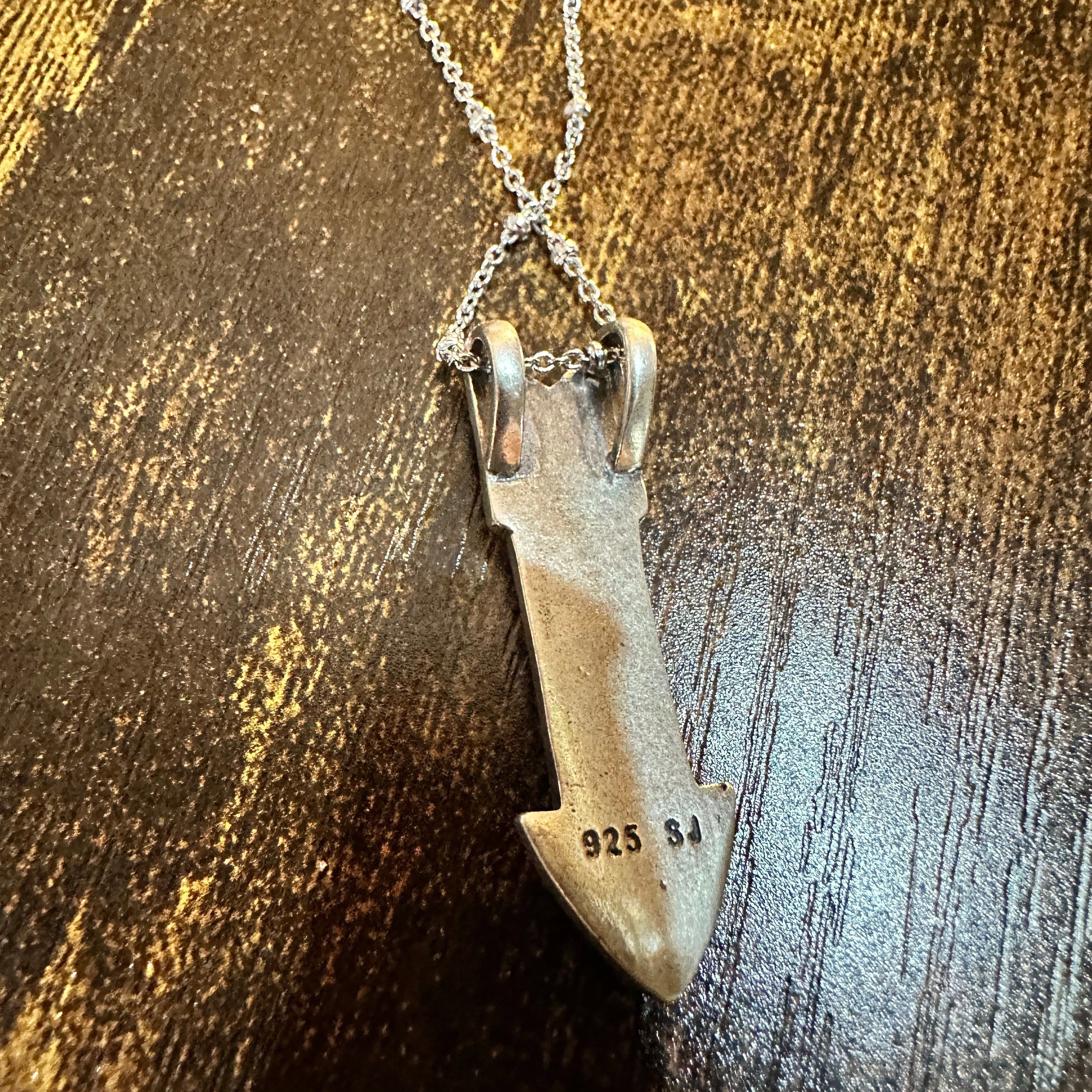 Other Native American Arrowhead Turquoise Pendant Necklace in Ster Size ONE SIZE - 8 Thumbnail