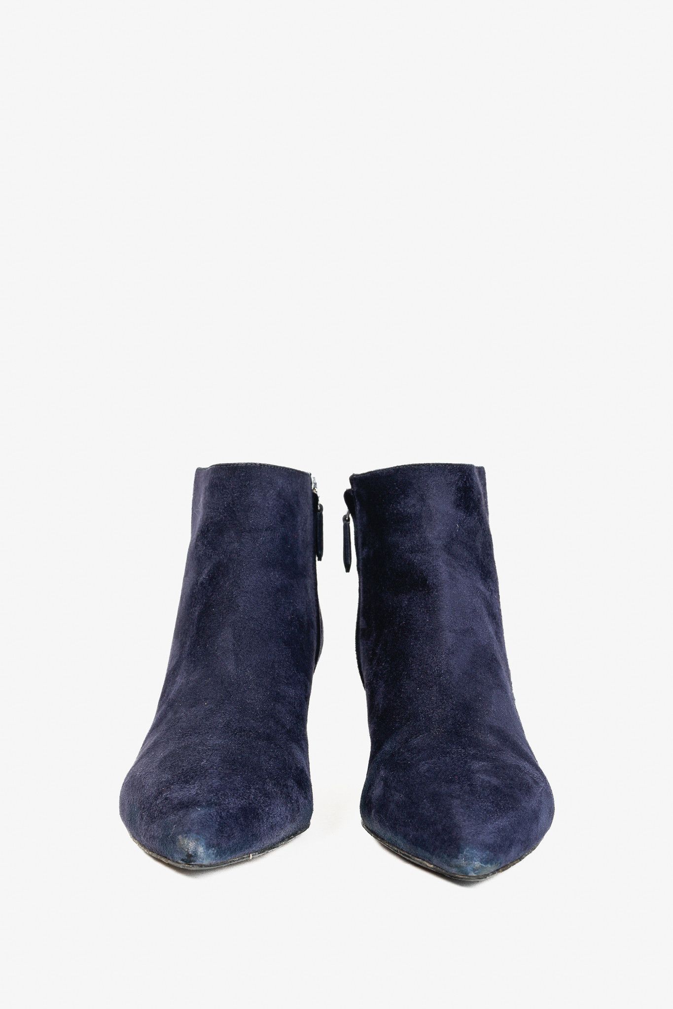 Prada Prada Blue Suede Tapered Heel Booties Size US 8 / IT 38 - 2 Thumbnail