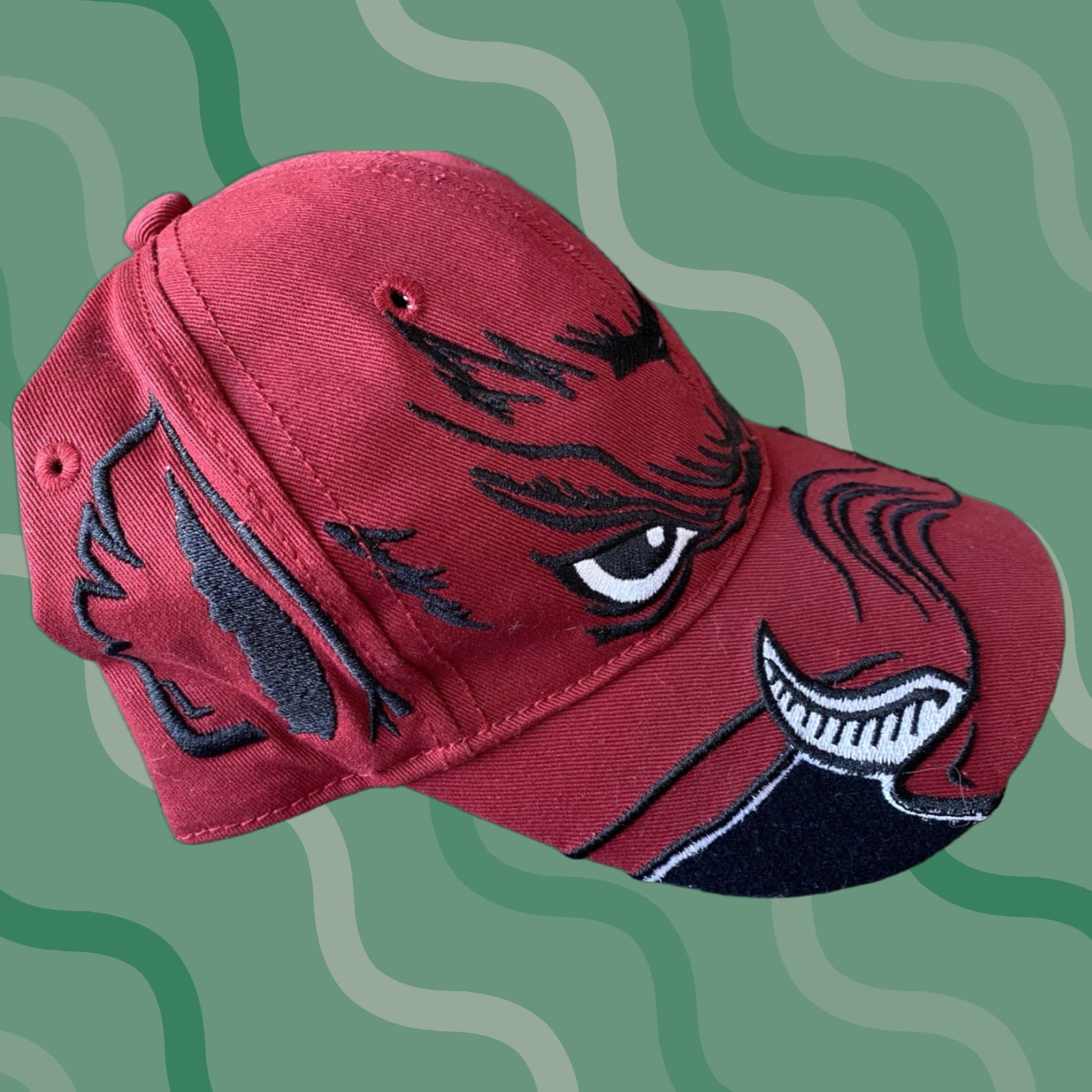 Vintage VINTAGE Arkansas Razorbacks Embroidered Face Mascot Strapback Hat - Tail Gate’N Gear - Red - One Size - Adjustable - Cotton - Men - Baseball Cap Size ONE SIZE - 1 Thumbnail