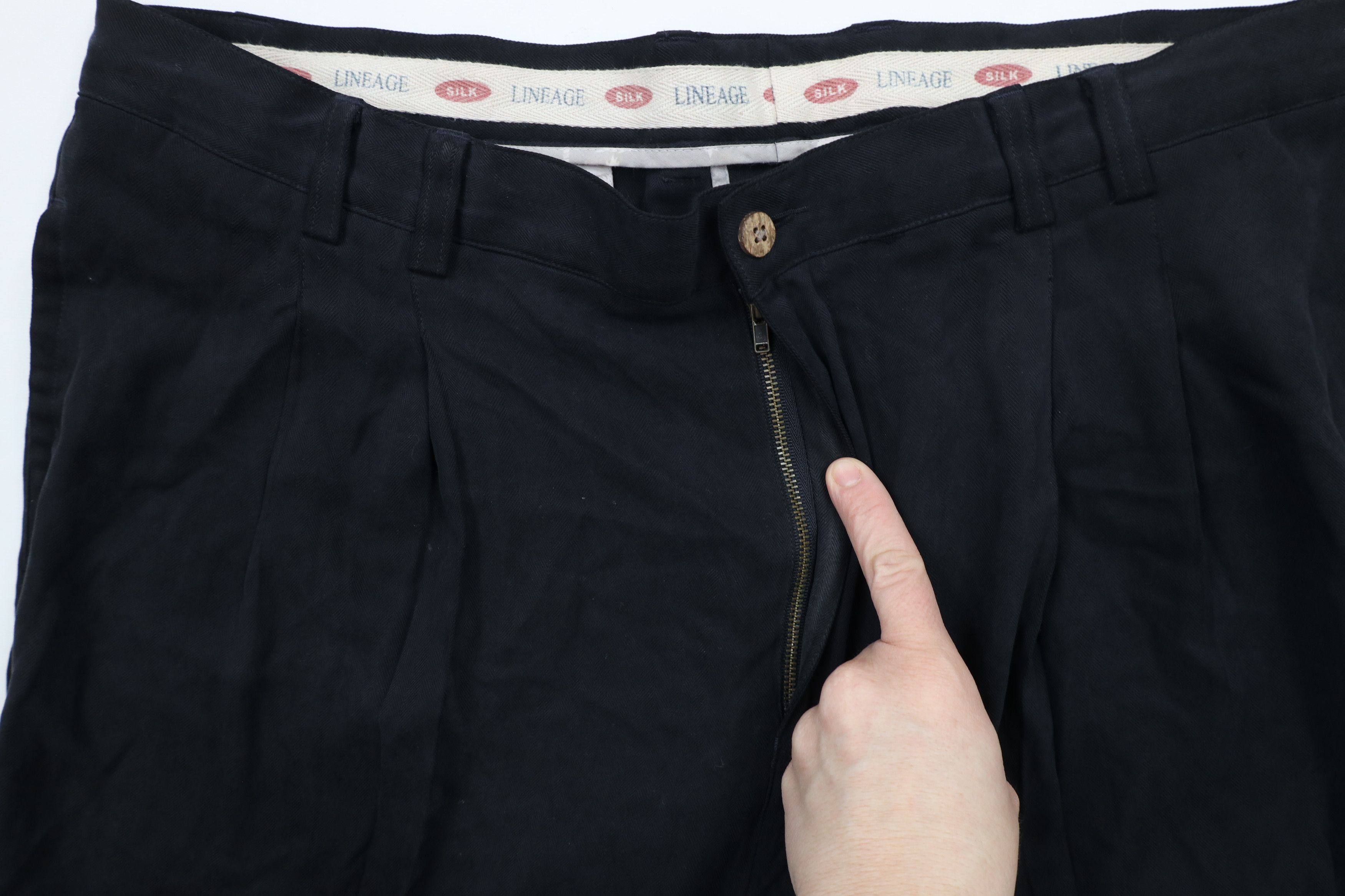 Vintage Vintage 90s Streetwear Wide Leg Herringbone Silk Pants Size US 40 / EU 56 - 7 Thumbnail