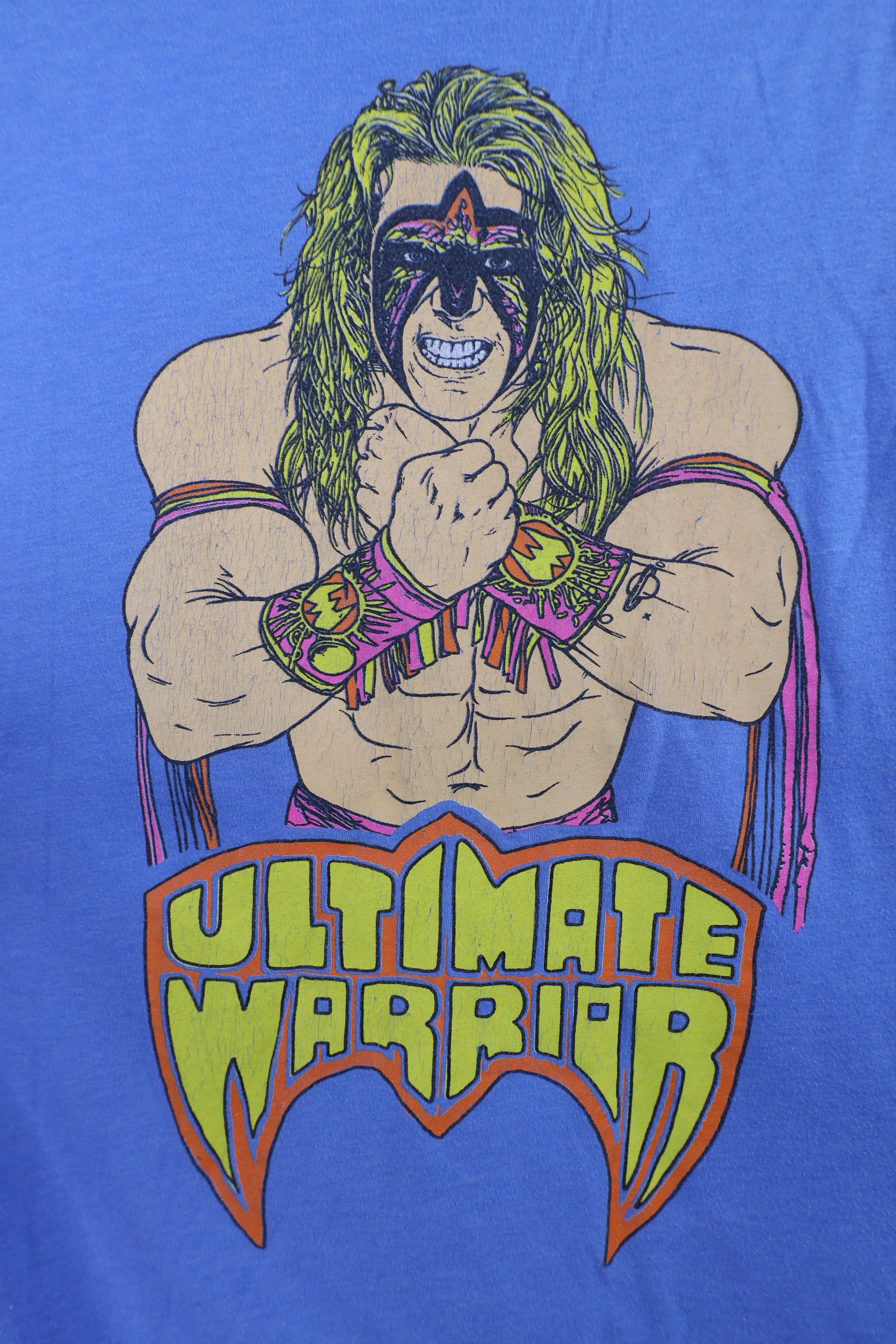 Vintage Retro WWE WWF Wrestling The Ultimate Warrior T-Shirt Blue Size US M / EU 48-50 / 2 - 4 Thumbnail