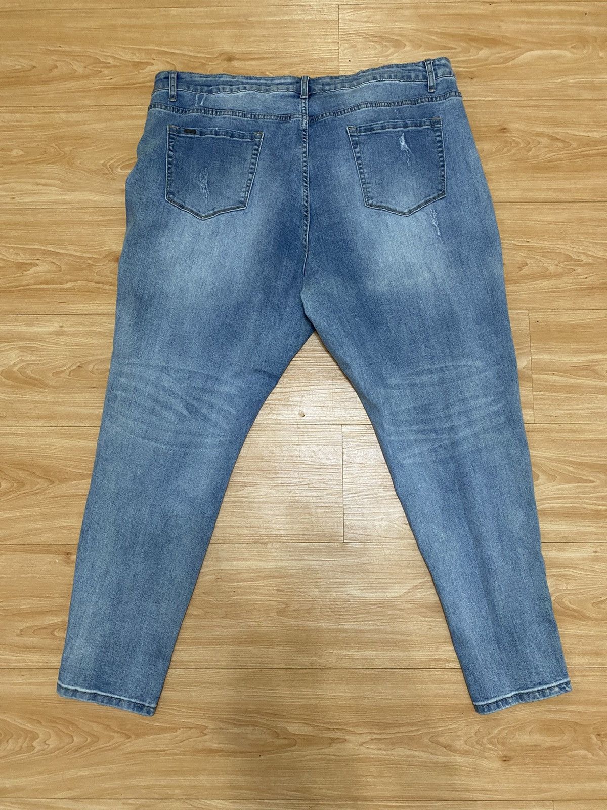 If Six Was Nine Punk Distressed Studded Jeans –Ripped Denim with Metal Rivet Size US 42 / EU 58 - 8 Thumbnail
