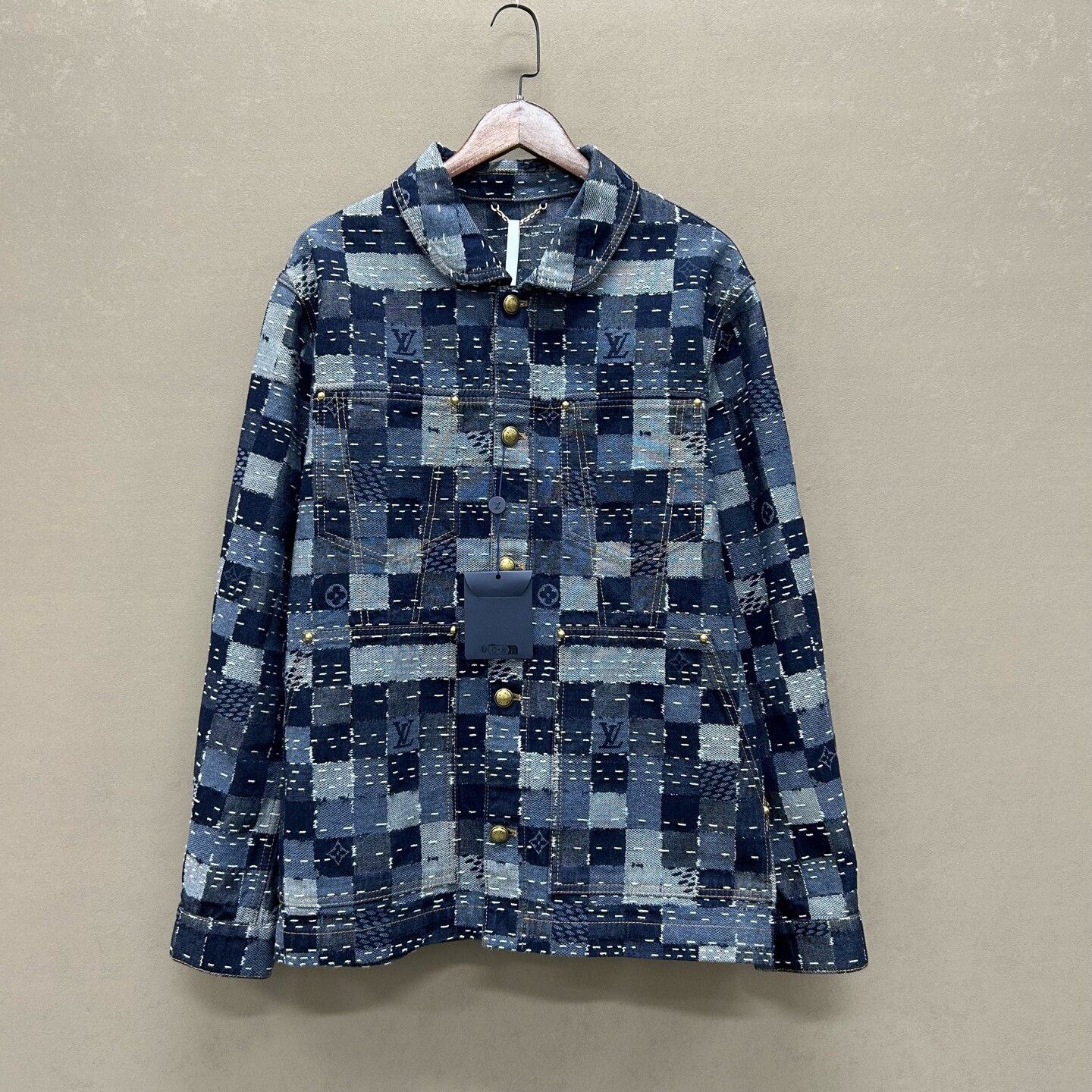 Nigo Louis Vuitton Nigo FW25 Checkered Embroidered Denim Jacket Size US M / EU 48-50 / 2 - 1 Thumbnail