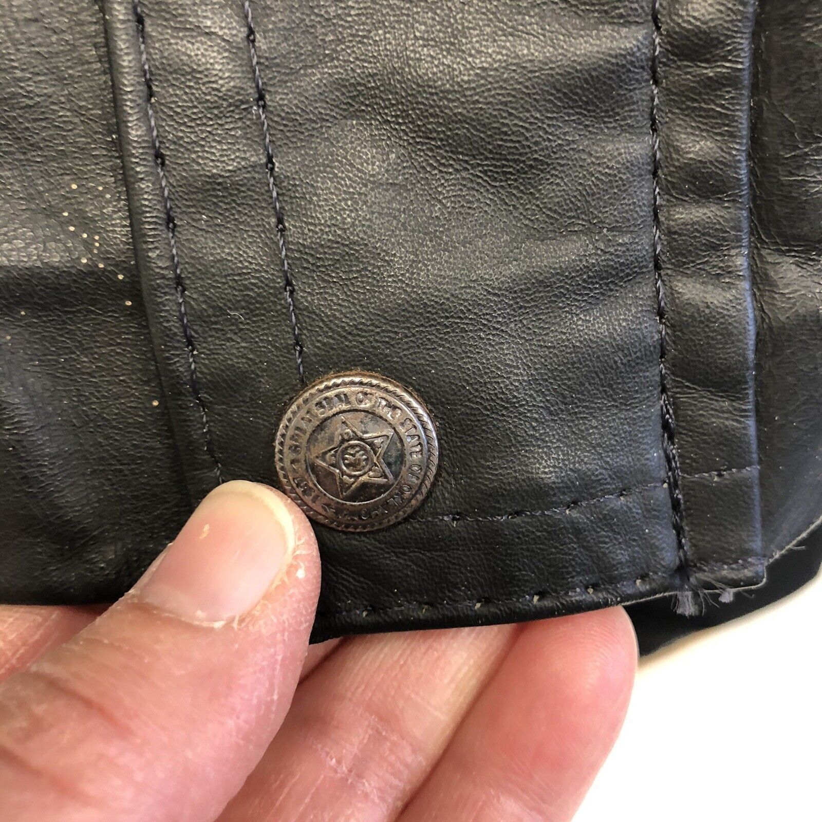 Other Vtg BLACK Leather BARNSTORMER Coat 4 Pocket PILOT jacket Size US L / EU 52-54 / 3 - 10 Thumbnail