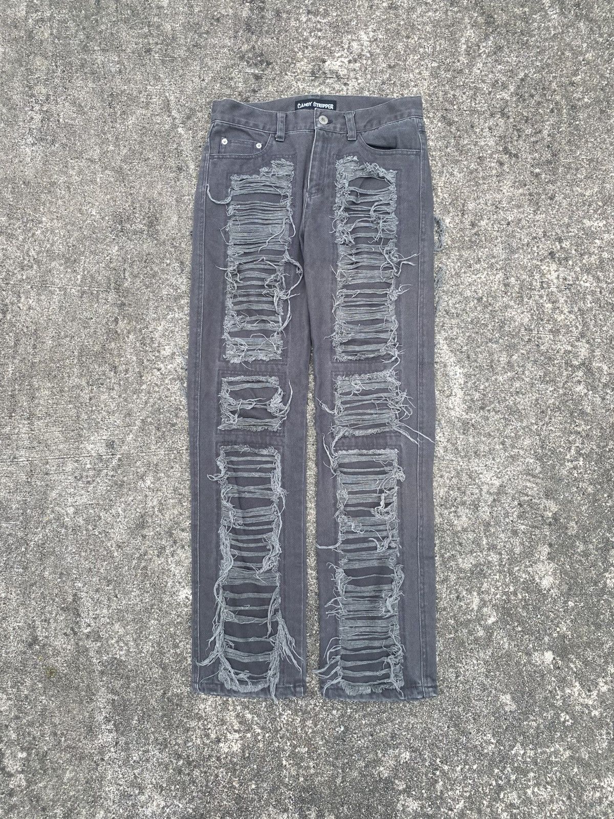 Japanese Brand × Vintage Vintage 2000s Candy Stripper Distressed Ripped Jeans Size US 28 / EU 44 - 1 Thumbnail