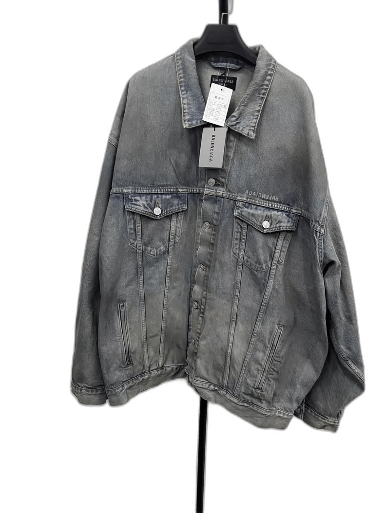 Balenciaga Balenciaga Logo Print Long Sleeve Denim Jacket-2505 Size US M / EU 48-50 / 2 - 1 Thumbnail