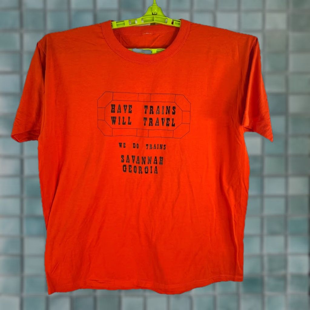 Rains VINTAGE Savannah T-Shirt Adult XL Orange Trains Transportation Classic Logo 60s 70s Boy? Size US XL / EU 56 / 4 - 1 Thumbnail
