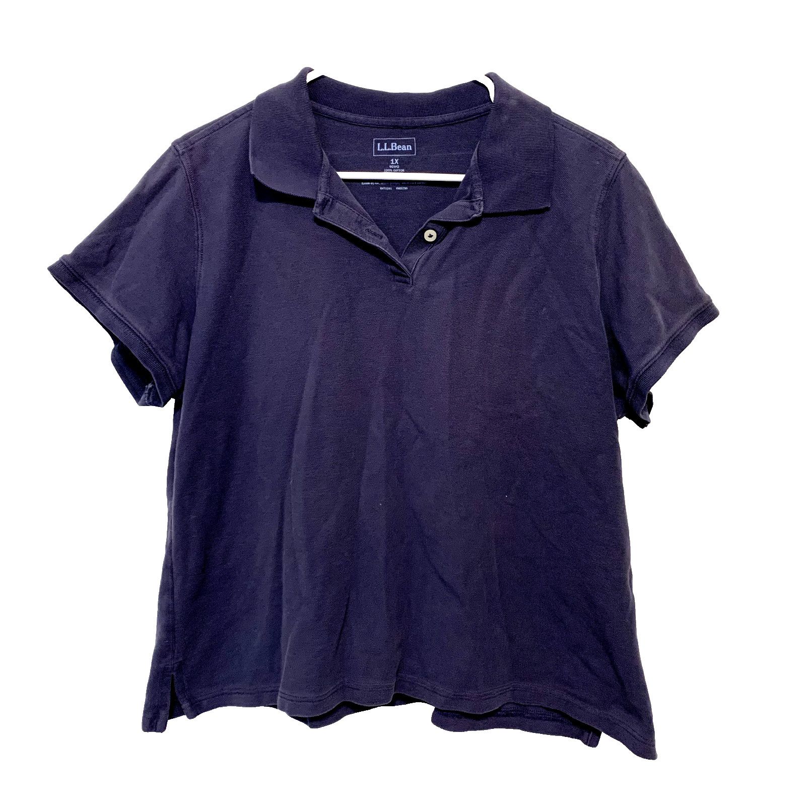 L.L. Bean L.L BEAN Polo Women 1X Cotton Button Blue Short Sleeve Tee Size XL / US 12-14 / IT 48-50 - 1 Thumbnail