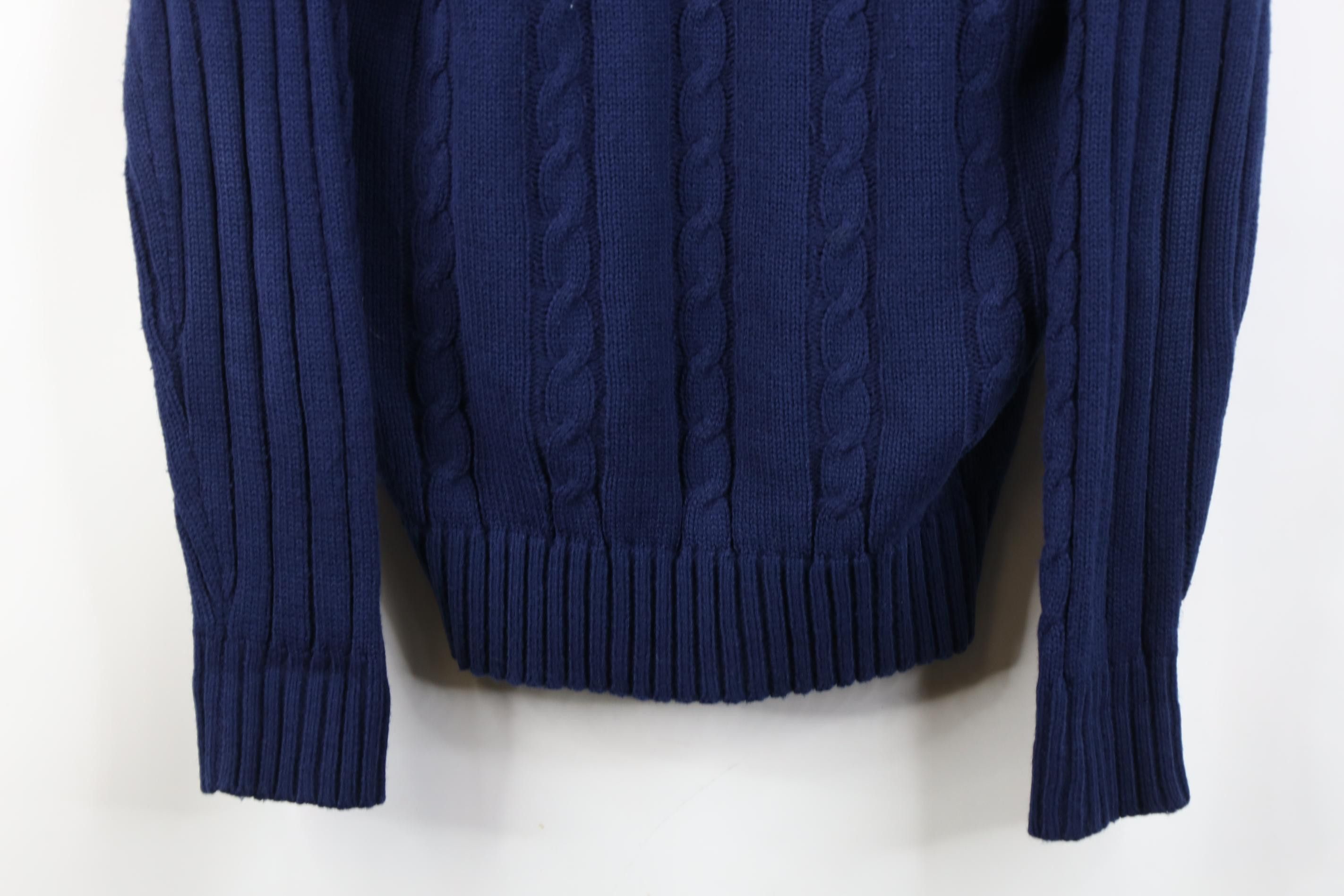 Vintage Vintage 70s 80s Streetwear Chunky Cable Knit Sweater Blue Size M / US 6-8 / IT 42-44 - 3 Thumbnail