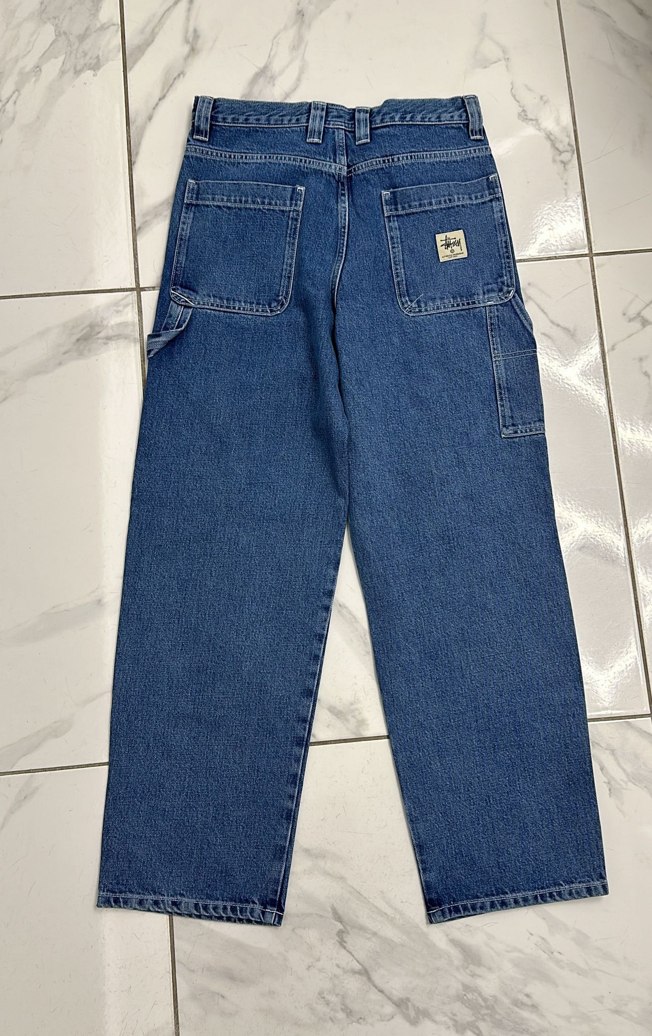 Stussy × Vintage Stüssy Double Knee Work Pant Blue Size 29 Size US 29 - 1 Thumbnail